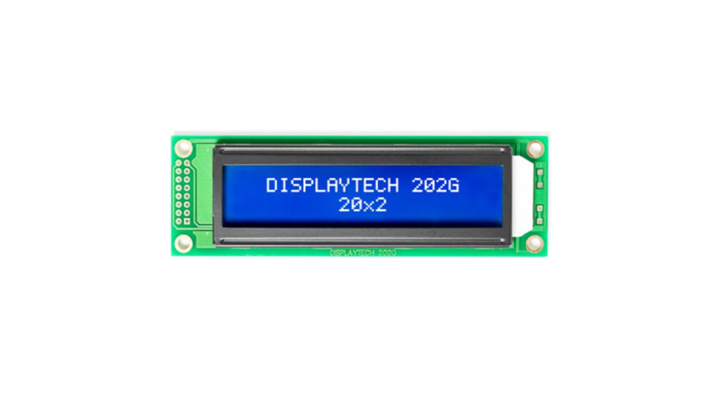 Monochromatický LCD displej, řada: 202G Alfanumerické, Přenosový, Displaytech