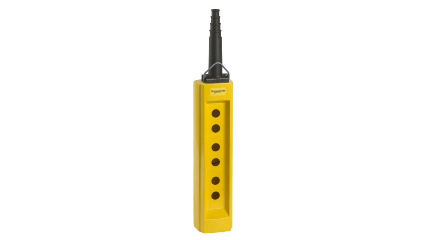 Schneider Electric Yellow GRP XACB Pendant Station Enclosure - 6 Hole 40mm Diameter