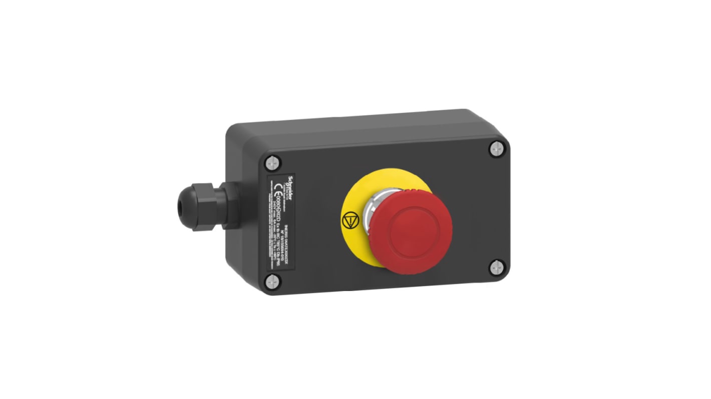 Schneider Electric XAWG Drucktaste-Steuerstation Rot Schwarz Ø 40mm, IP 65