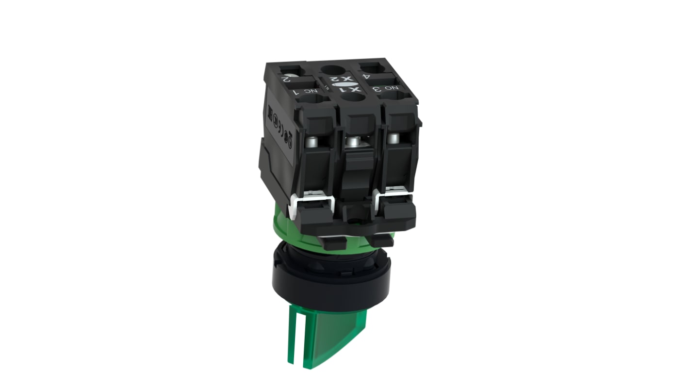 XB5AK123G5 Schneider Electric Selector Switch (1NO+1NC), Illuminated 2 Positions RS