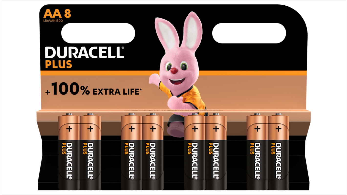 Duracell AA elemek 1.5V Alkáli MN1500 PLUS POWER, 3.016Ah DURACELL