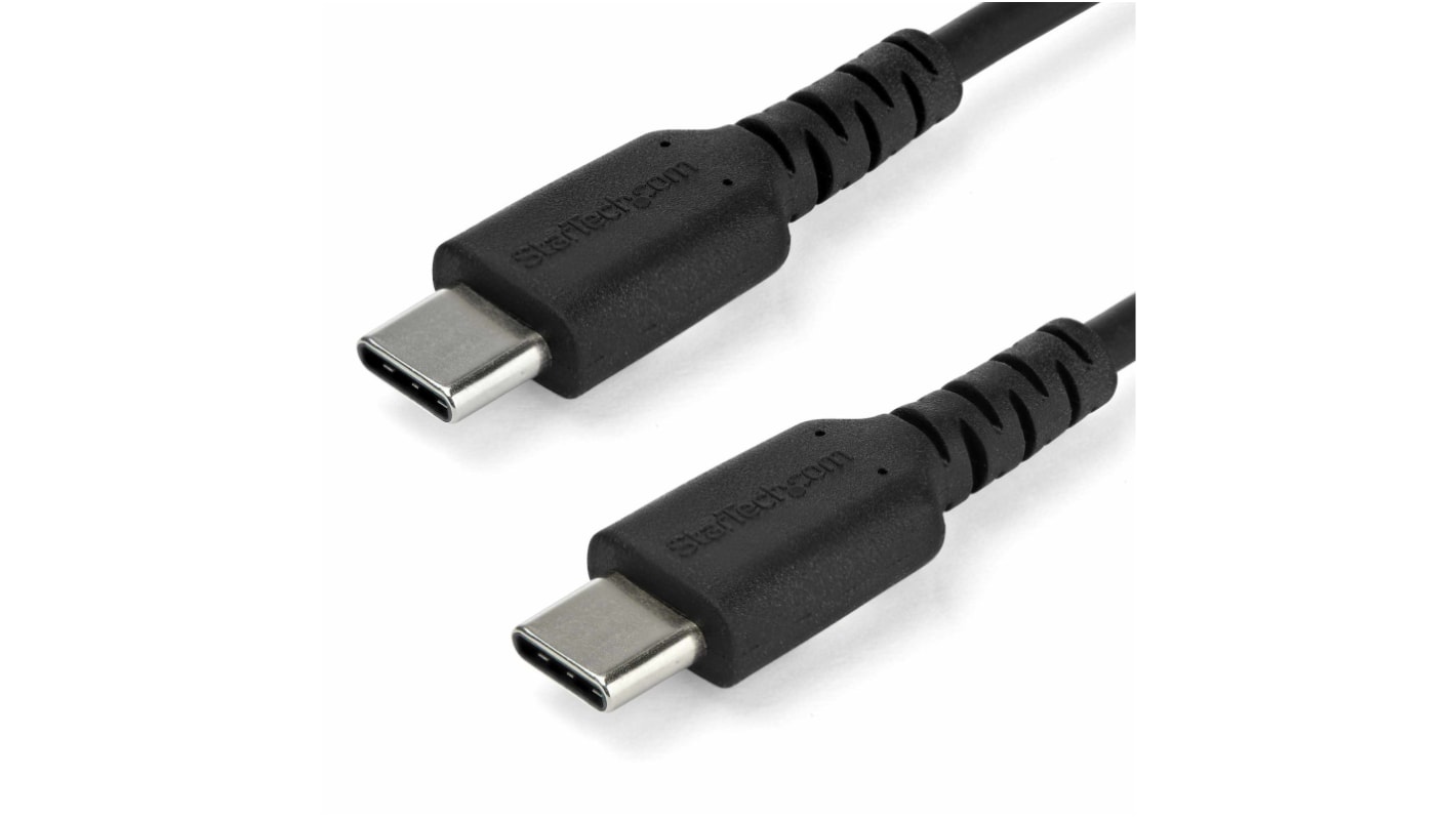 StarTech.com 坚固的 USB 电缆 USB线, USB C公插转USB C公插, 2m长, USB 2.0, 黑色