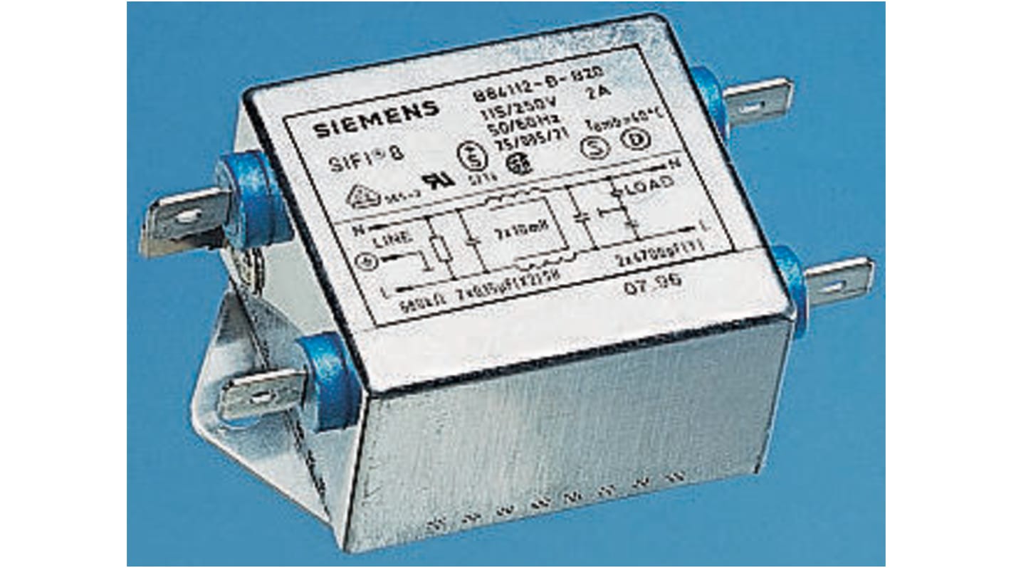 EPCOS B84112B Entstörfilter, 250 V ac, 20A, Gehäusemontage, Schraub, 1-phasig 0,369 mA / 50 → 60Hz Single Stage