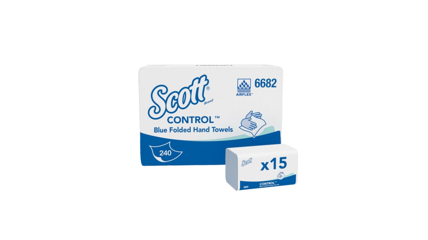 Toalla de Papel Kimberly Clark Control / Plegado Azul de 1 capa, 3600 Hojas de 320mm