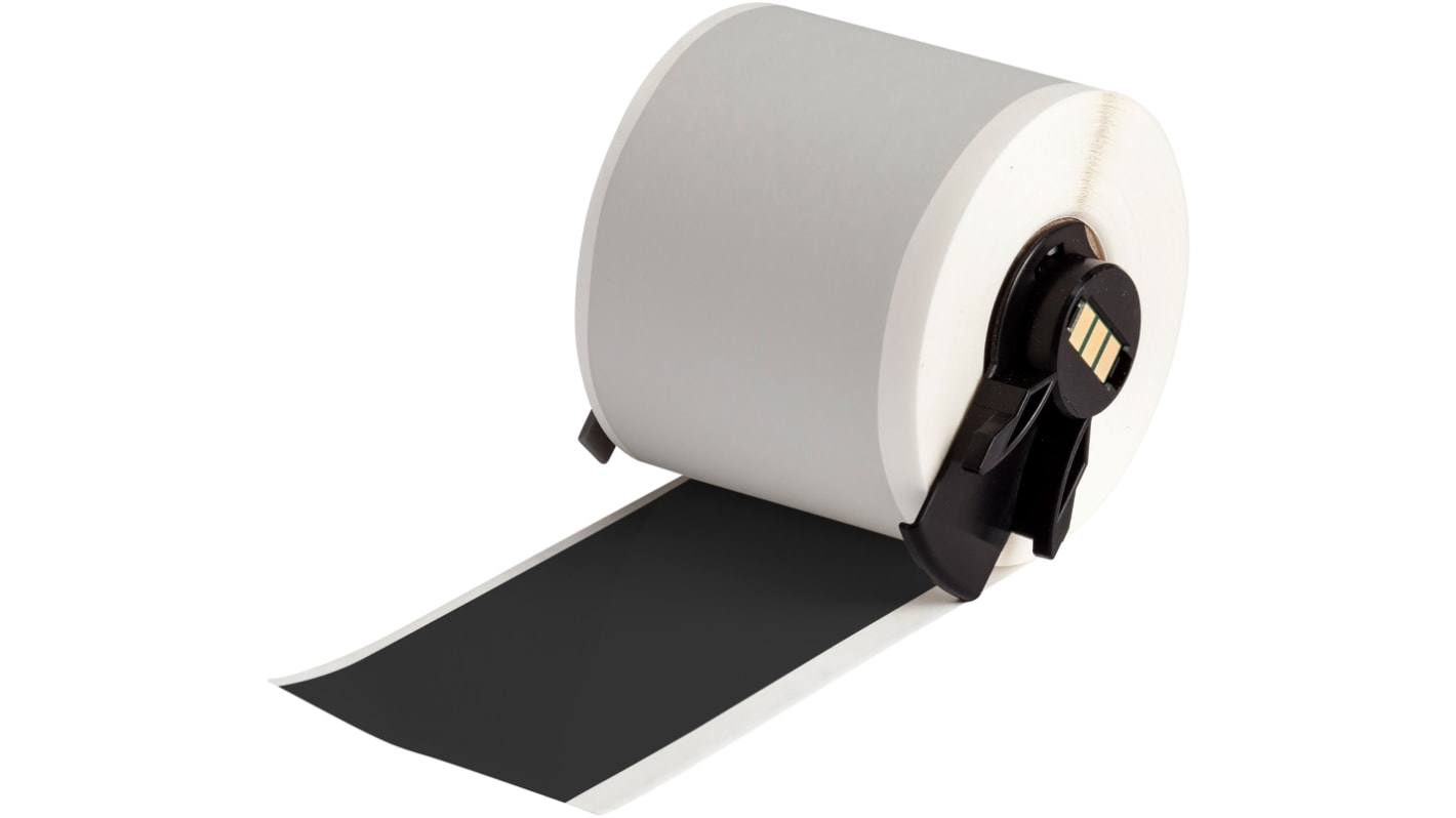 Brady B-595 Vinyl White Black Print Label Roll, 50.8mm Width