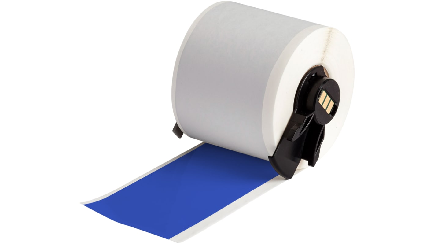 Brady B-595 Vinyl White Blue Print Label Roll, 50.8mm Width