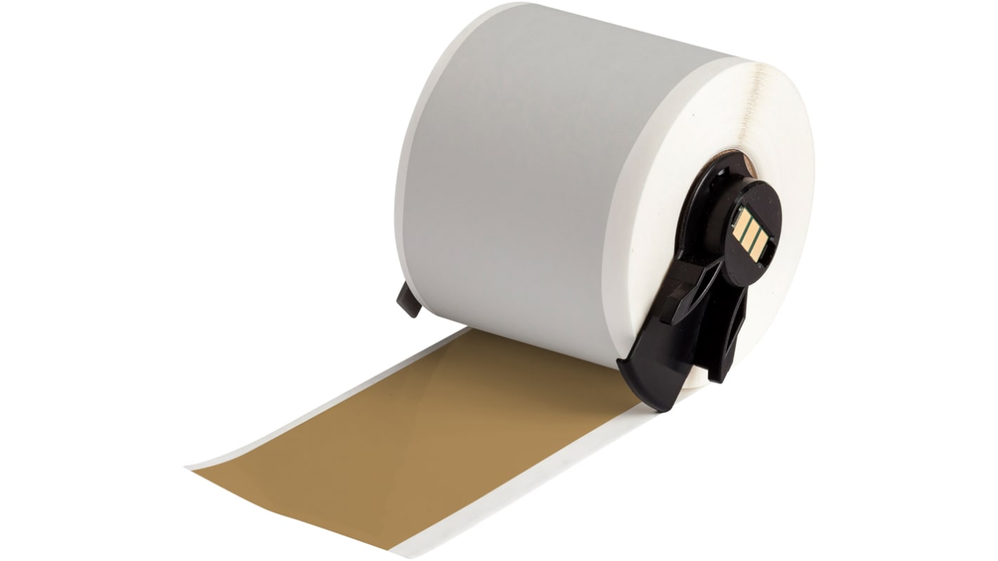 Brady B-595 Vinyl White Gold Print Label Roll, 50.8mm Width