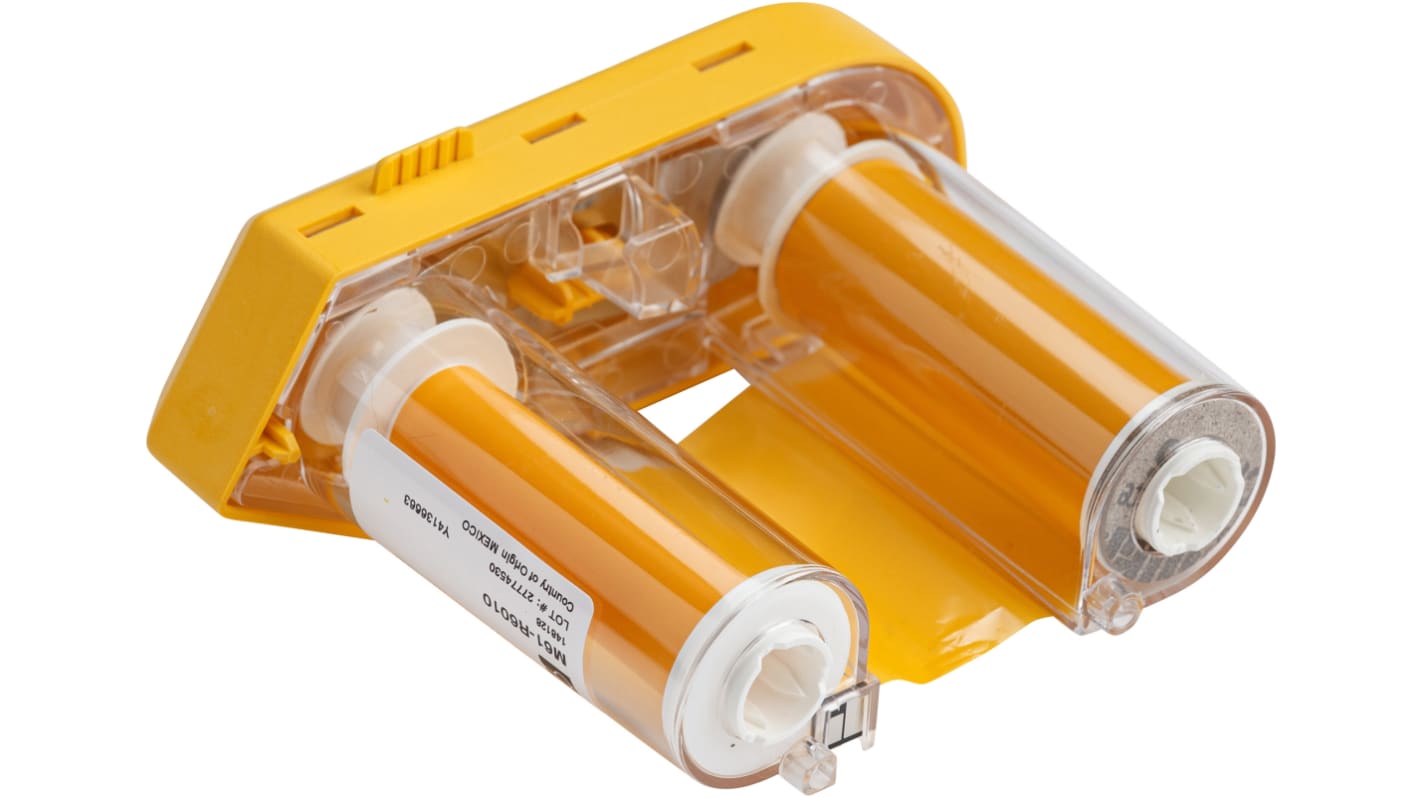 Cinta de impresora de etiquetas Brady M61-R10010-YL de color Amarillo, para usar con BMP61, M611