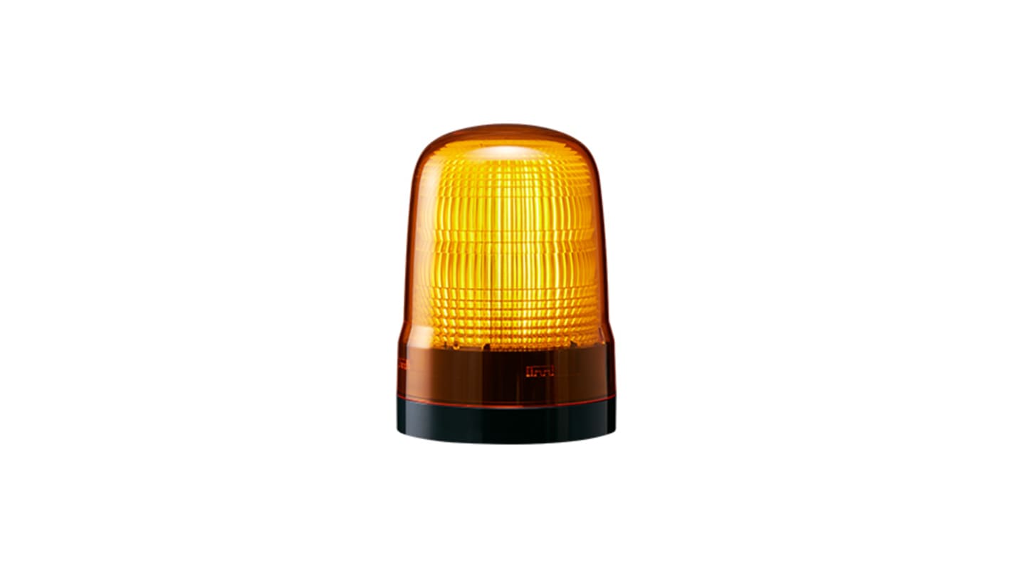 Patlite SL Series Amber Flashing Beacon, 12→24 VDC, Base Mount, LED Bulb, IP66