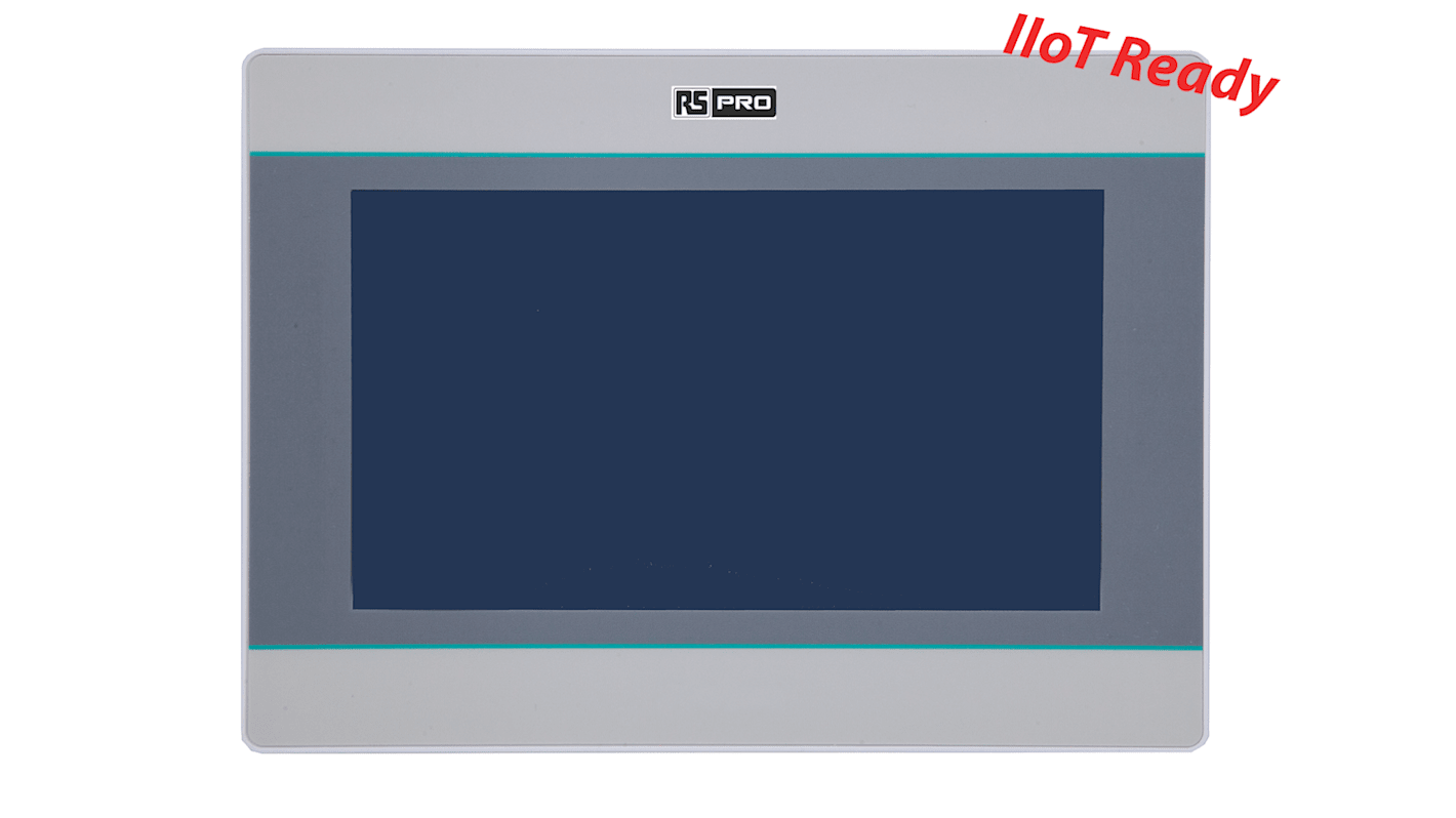 RS PRO érintőképernyős HMI kijelző 7" TFT LCD Szín, 800 x 480pixelek USB, Ethernet, 201x146x36.5 mm