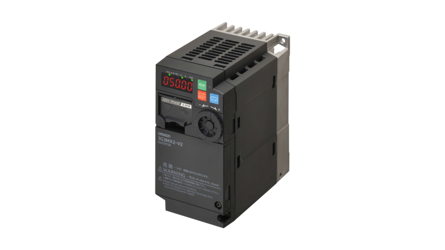 Omron Inverter Drive, 0.2 kW, 3 Phase, 200 V ac, 1.6 A, 3G3MX2 Series