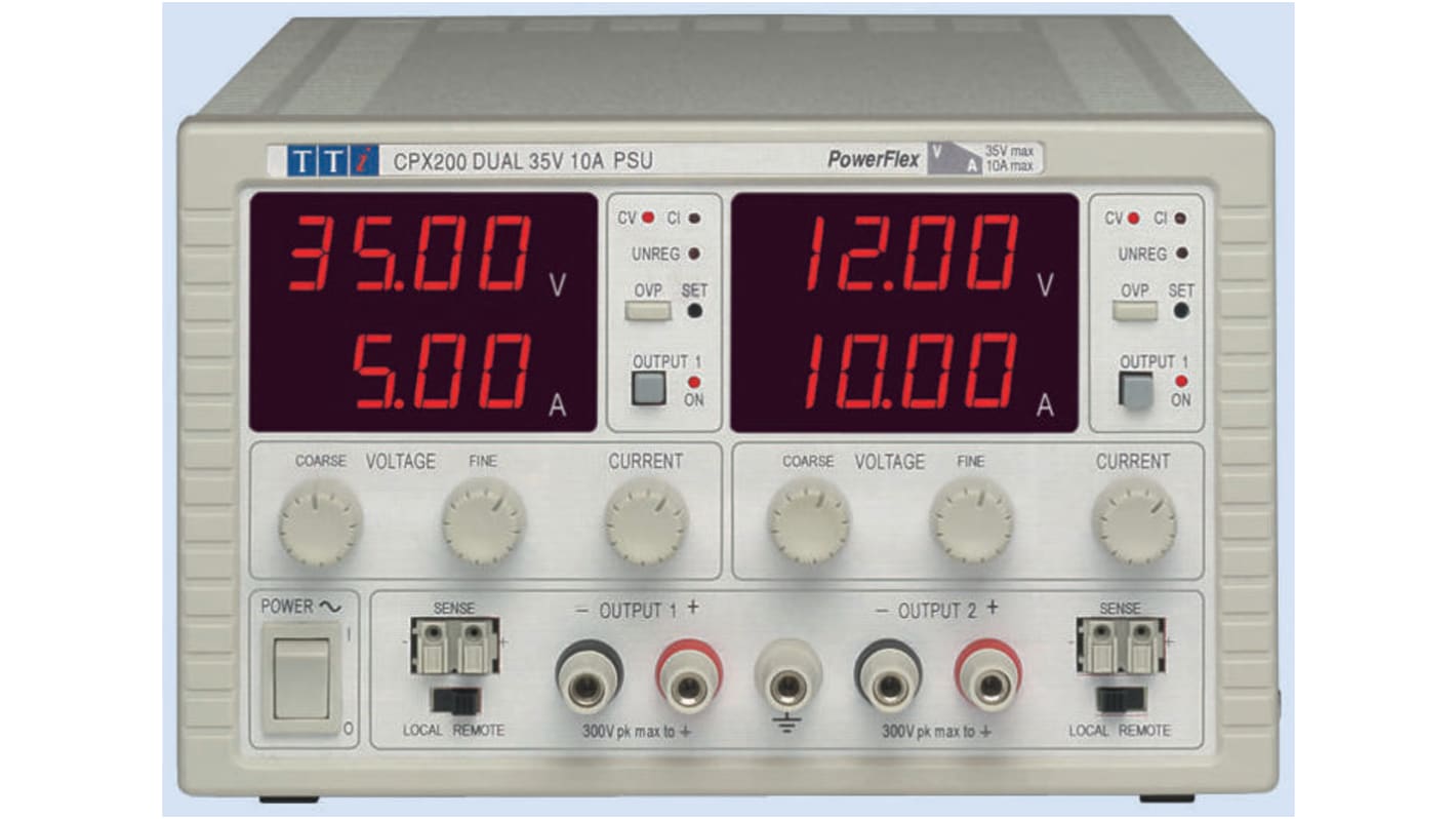 Aim-TTi Bench Power Supply, 0 → 35V, 0 → 10A, 2-Output, 175W - RS Calibrated