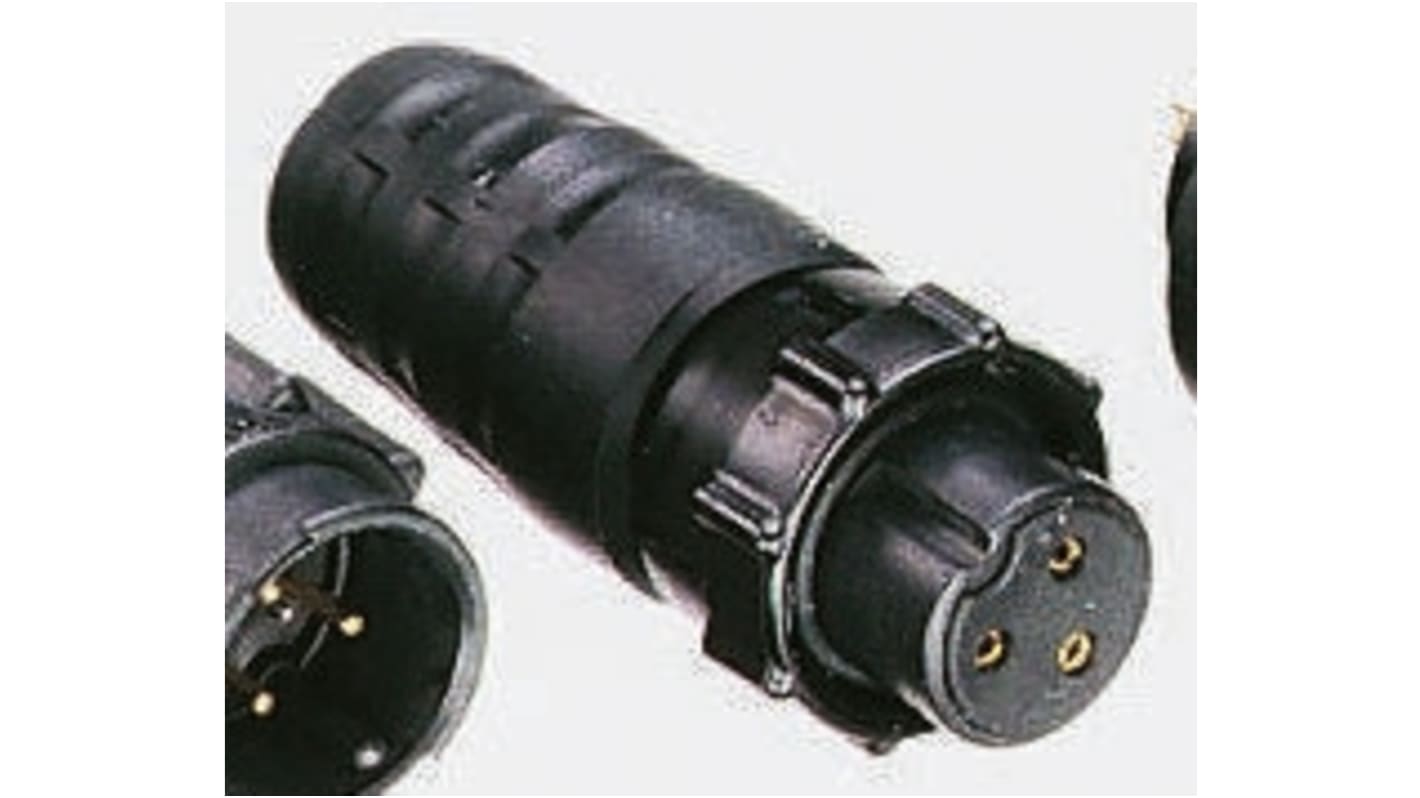 Conector circular Switchcraft hembra serie EN3 de 6 vías hembra, montaje aéreo, IP68, IP69K