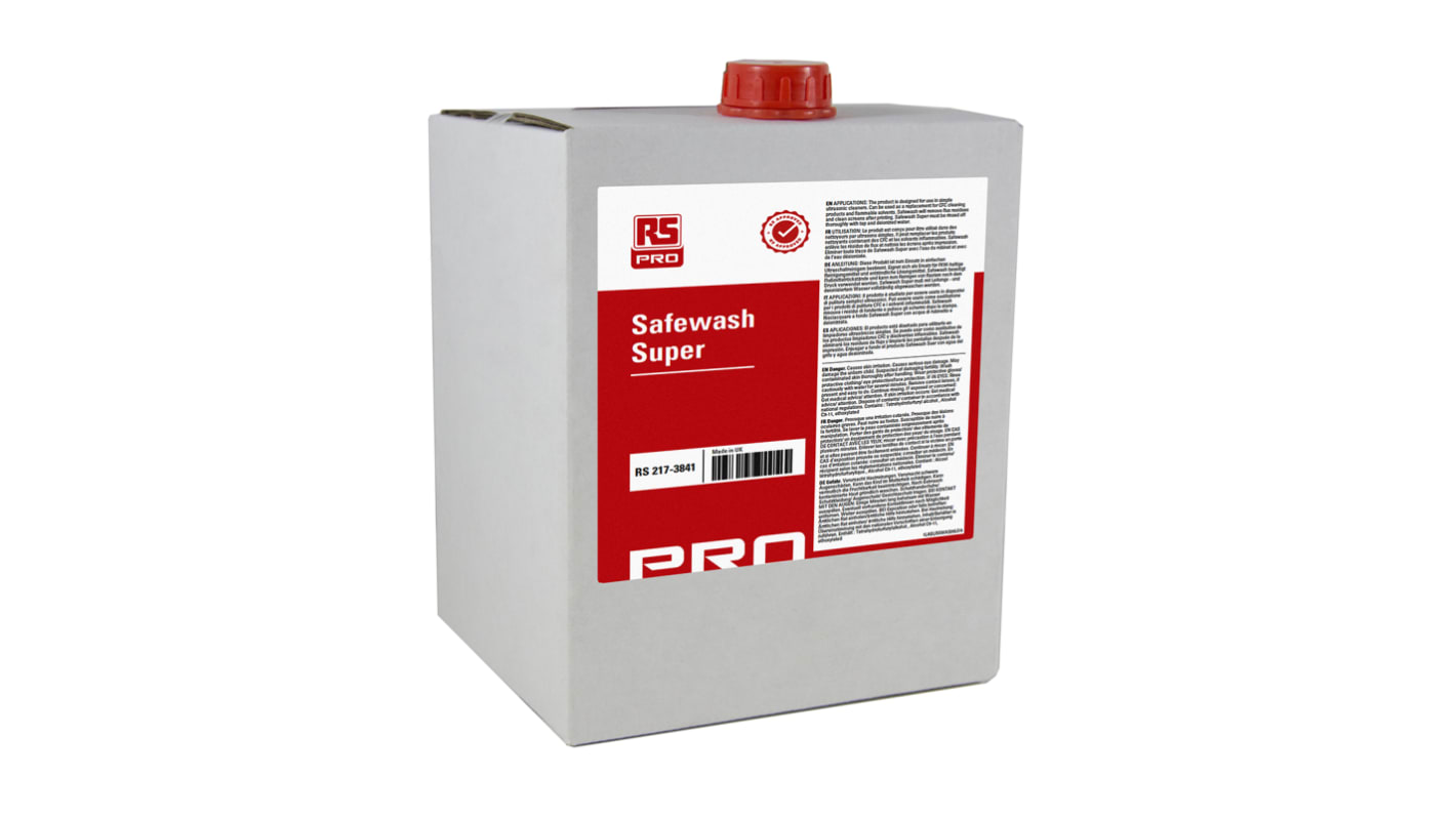 Limpiador de PCB RS PRO Safewash Super, Lata de 5 L para Eliminación de fundente, PCB, impresoras