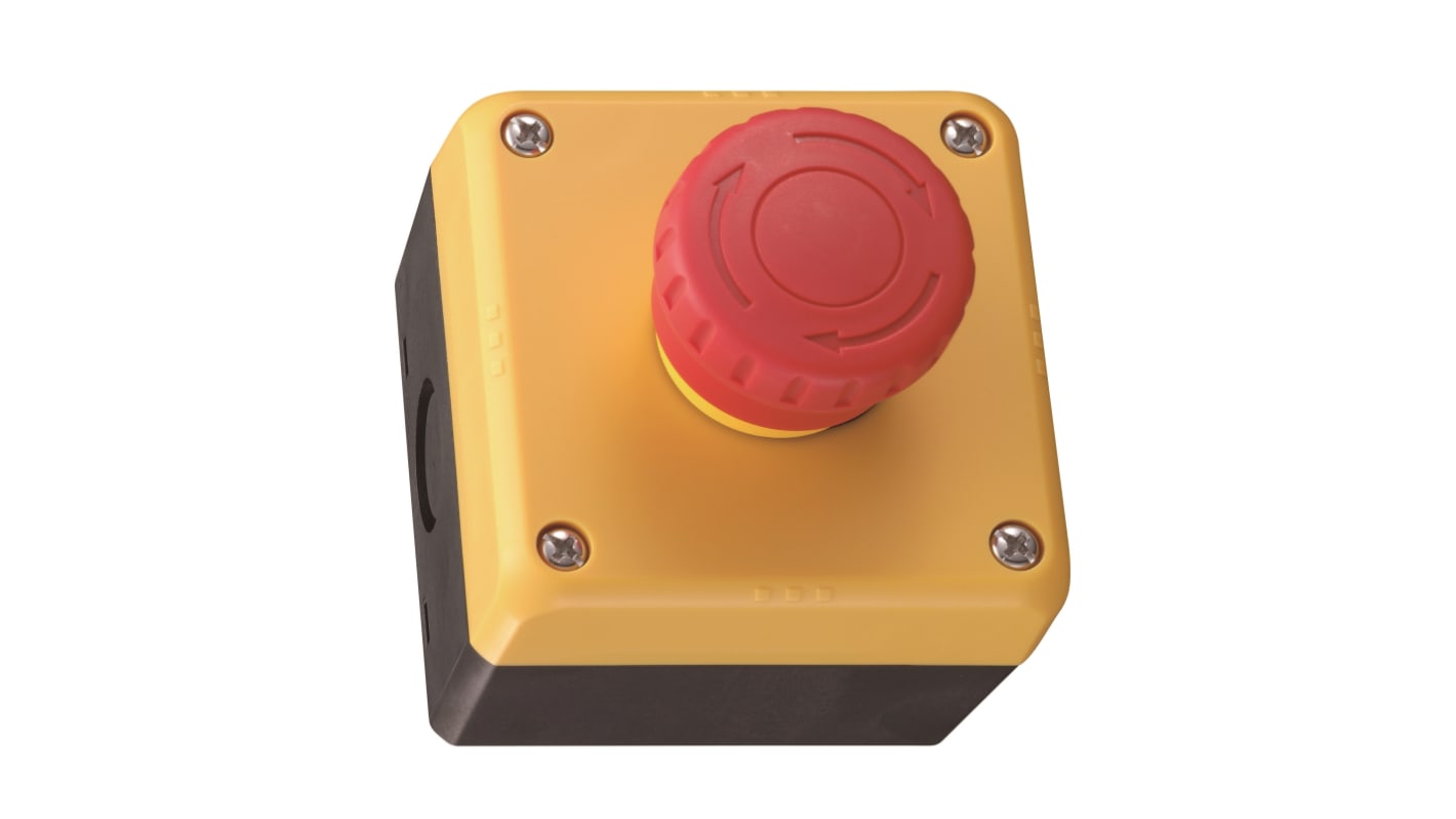 Idec YW Series Twist Release Emergency Stop Push Button, Surface Mount, 1NC