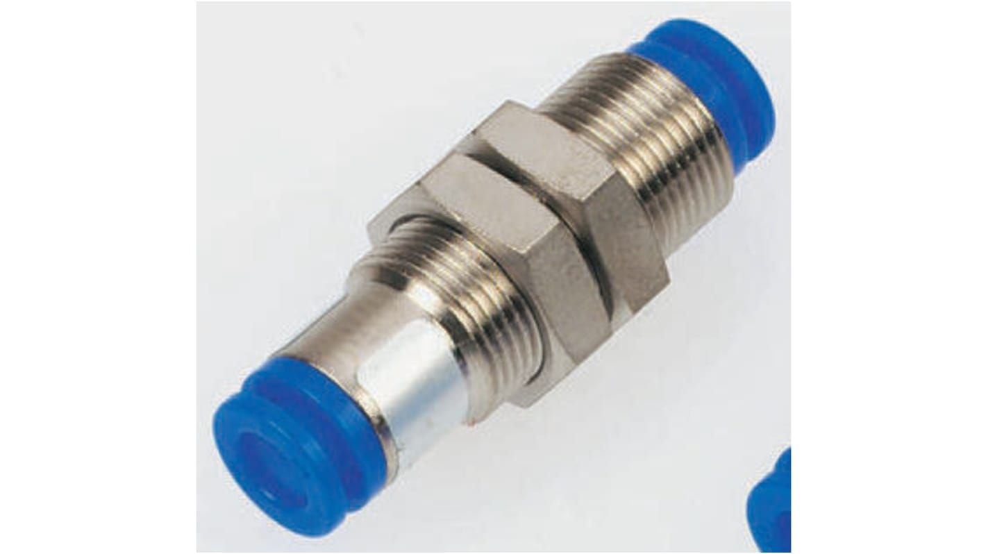 SMC KC Series Bulkhead Tube-to-Tube Adaptor, Push In 12 mm to Push In 12 mm, Tube-to-Tube Connection Style