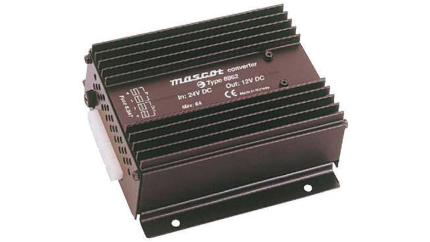 Mascot DC/DC-Wandler 132W 24 V dc IN, 13.2V dc OUT / 10A Montagehalterung