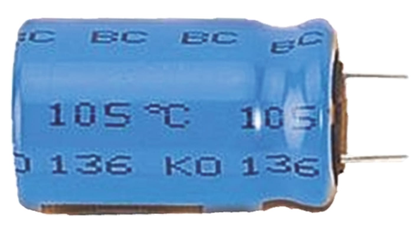 Condensador electrolítico Vishay serie 136 RVI, 47μF, ±20%, 100V dc, Radial, Orificio pasante, 10 (Dia.) x 16mm, paso