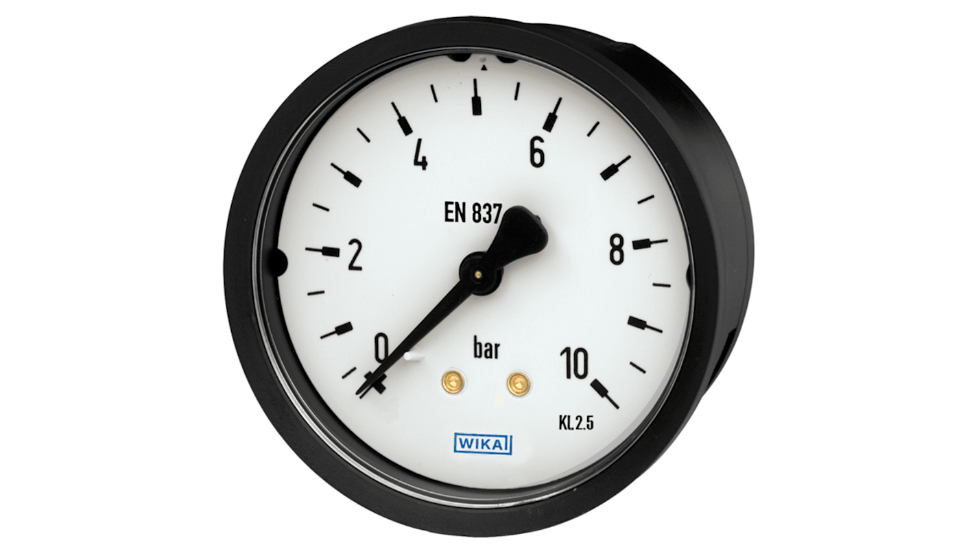 WIKA 111.12 Druckmessgerät Prozessanschluss hinten Analog 0bar → 2.5bar, Ø 40mm G 1/8