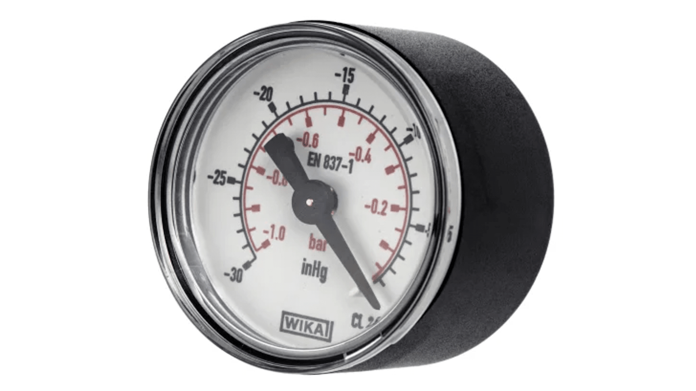 WIKA G 1/4 Analogue Pressure Gauge 0bar Back Entry, 9083880, -1bar min., 111.12