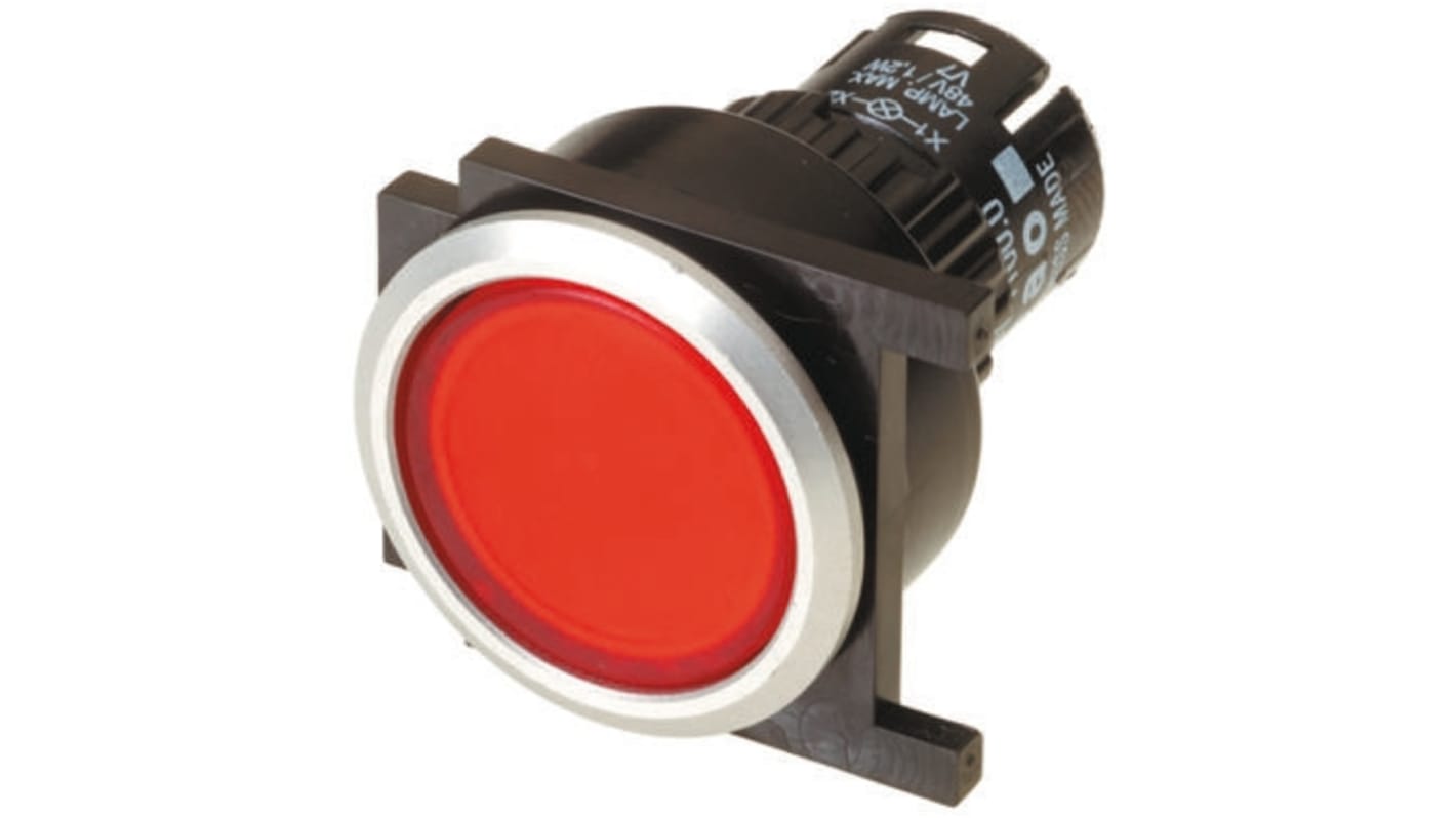 EAO Red Latching Push Button Head, IP65