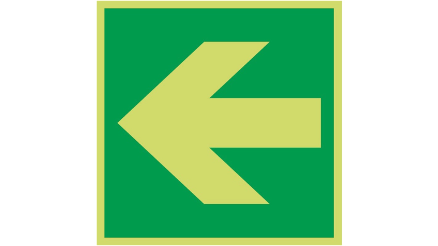 Plastic FIRE EXIT, Nite-Glo Left Arrow Exit Sign