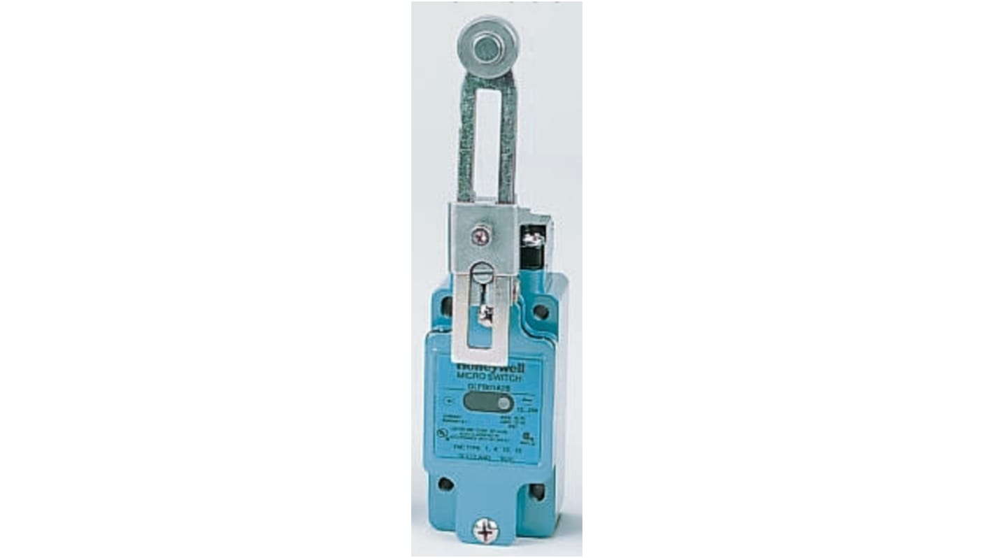 Honeywell GLF Series Adjustable Roller Lever Limit Switch, NO/NC, IP67, SPDT, Die Cast Zinc Housing, 250V ac Max, 10A