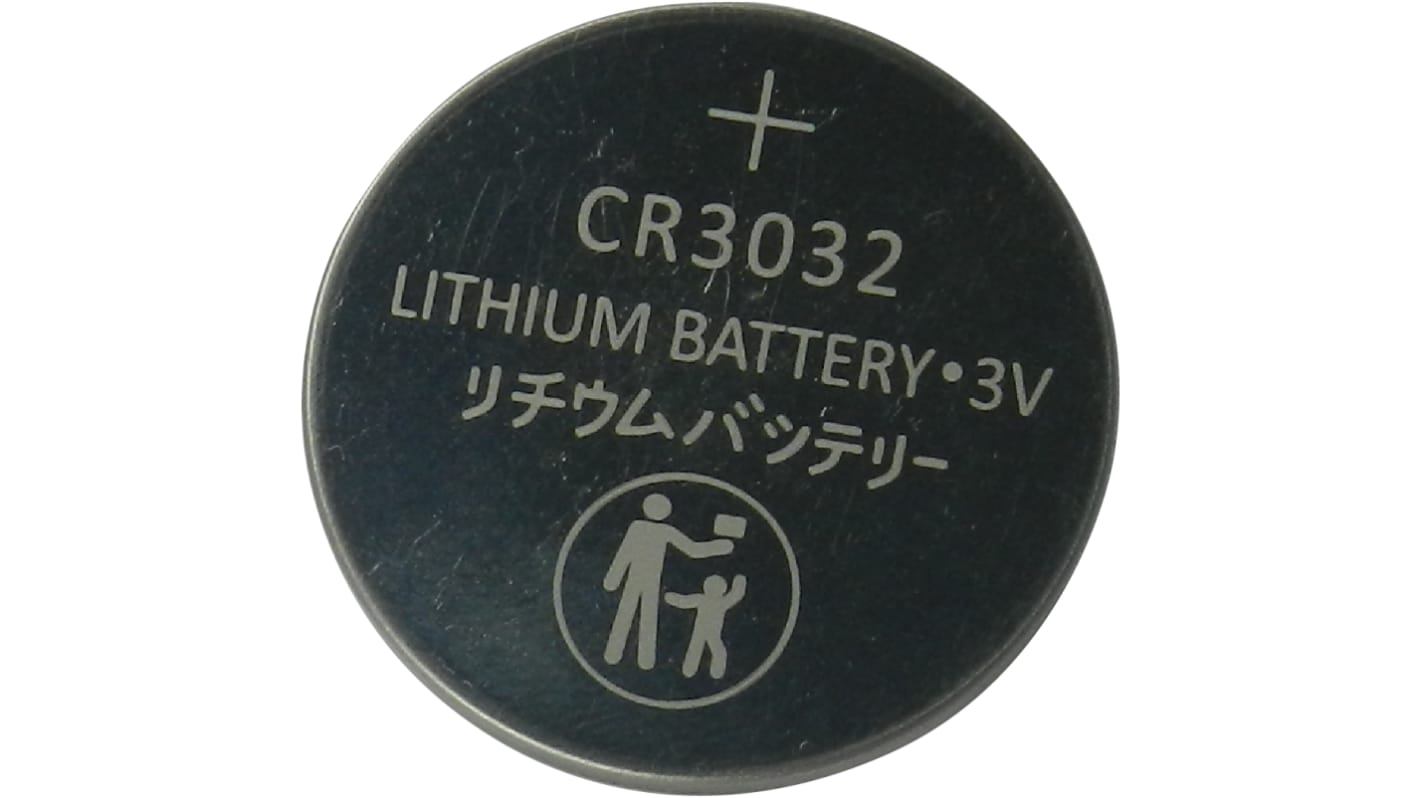 Batteria a bottone RS PRO CR3032, Litio diossido di manganese, 3V, 500mAh, terminale Standard