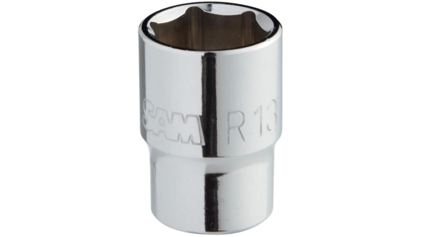 SAM 1/4 in Drive 10mm Standard Socket, 6 point, 22 mm Overall Length