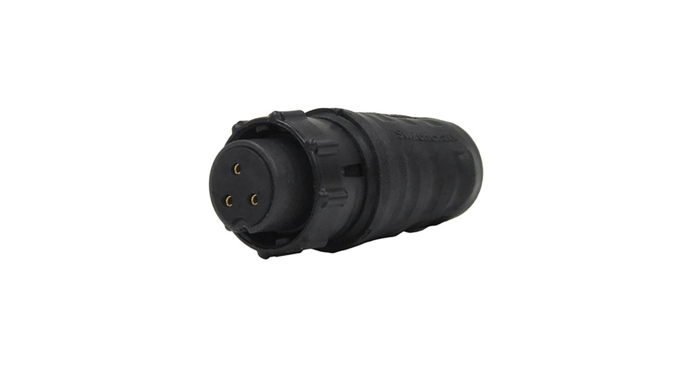 Conector circular Switchcraft hembra serie EN3 de 3 vías hembra, montaje aéreo, IP68, IP69K