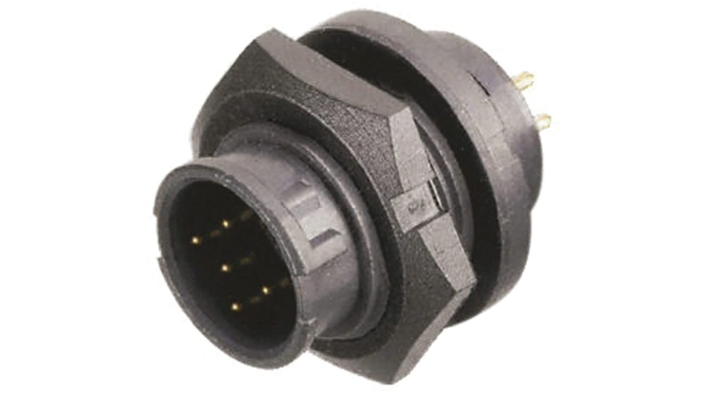 Conector circular Switchcraft macho serie EN3 de 5 vías macho, Montaje en Panel, IP68, IP69K