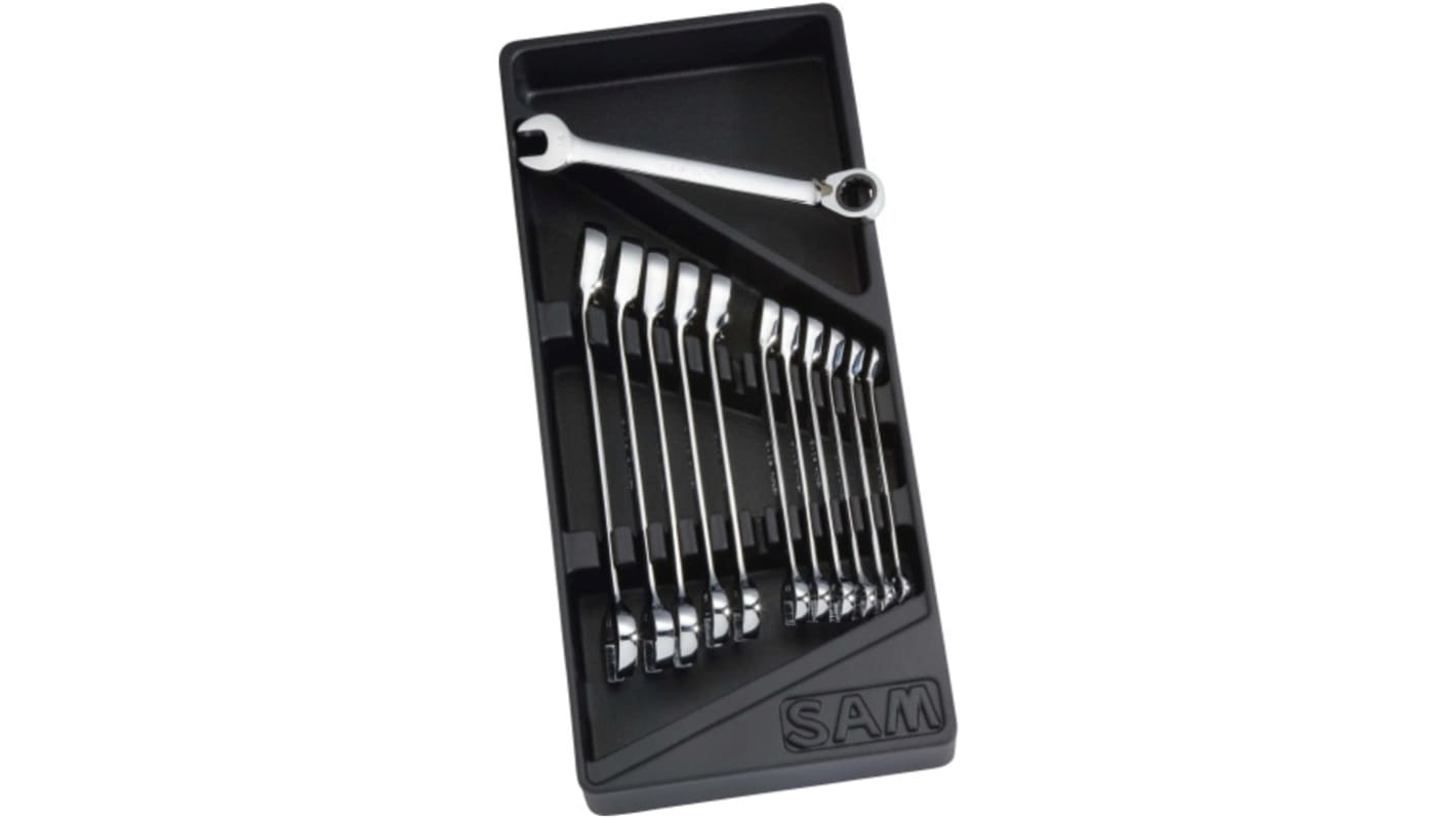 SAM 12-Piece Combination Ratchet Spanner Set, 8 → 19 mm