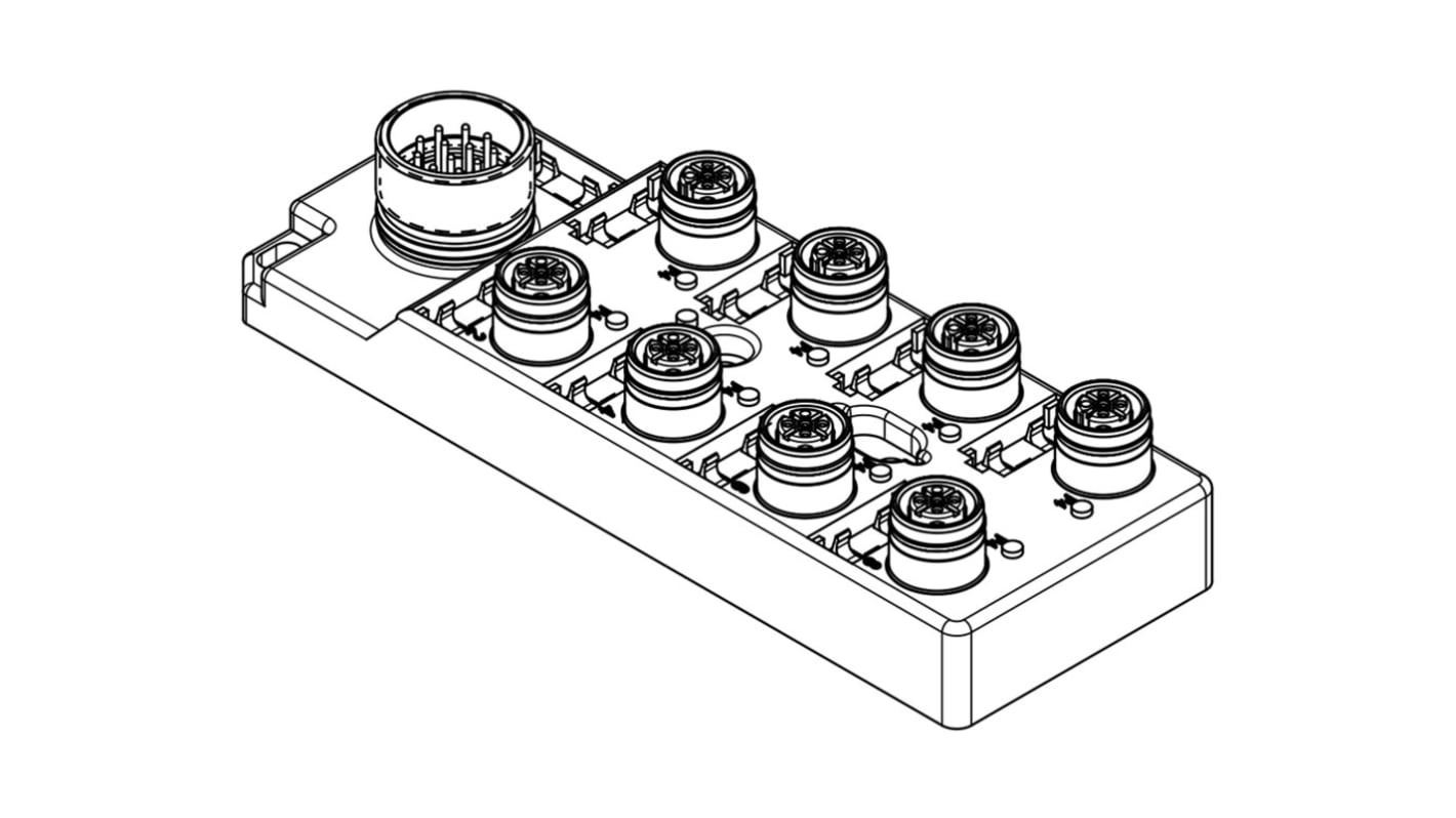 Brad from Molex 120119 Sensor-Box 8 Anschlüsse 4 Auslässe M12