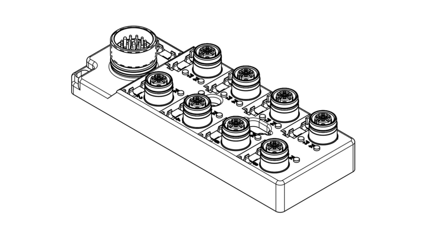 Brad from Molex 120119 Sensor-Box 8 Anschlüsse 5 Auslässe M12