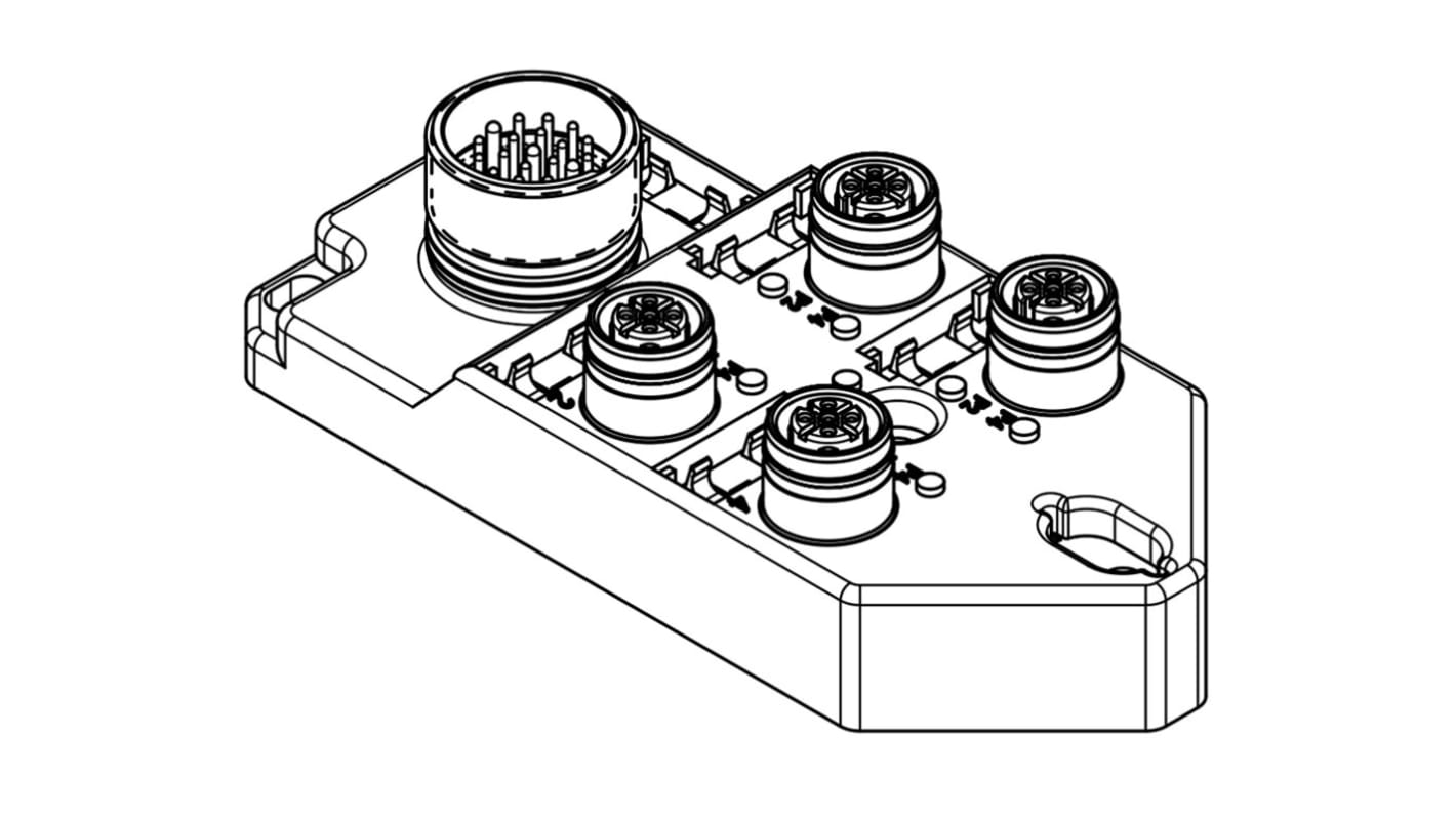 Brad from Molex 120119 Sensor-Box 4 Anschlüsse 5 Auslässe M12