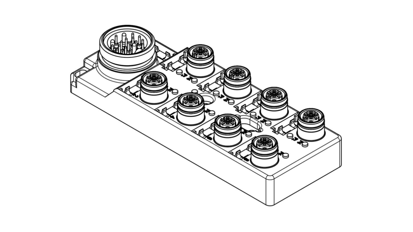 Scatola sensore Brad from Molex, 8 porte, connettore M12