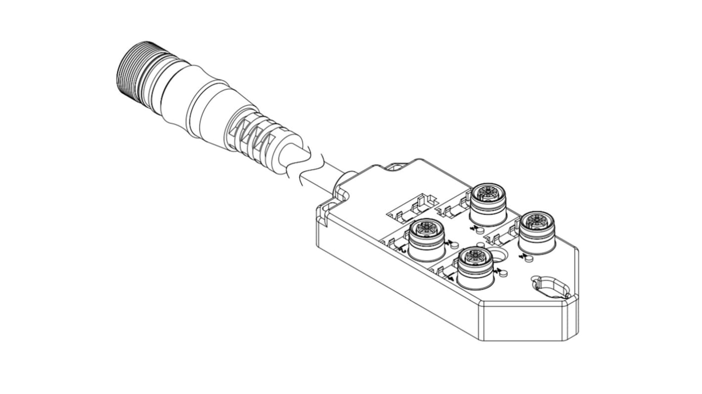 Caja de distribución Brad from Molex serie 120119, 8 puertos M12