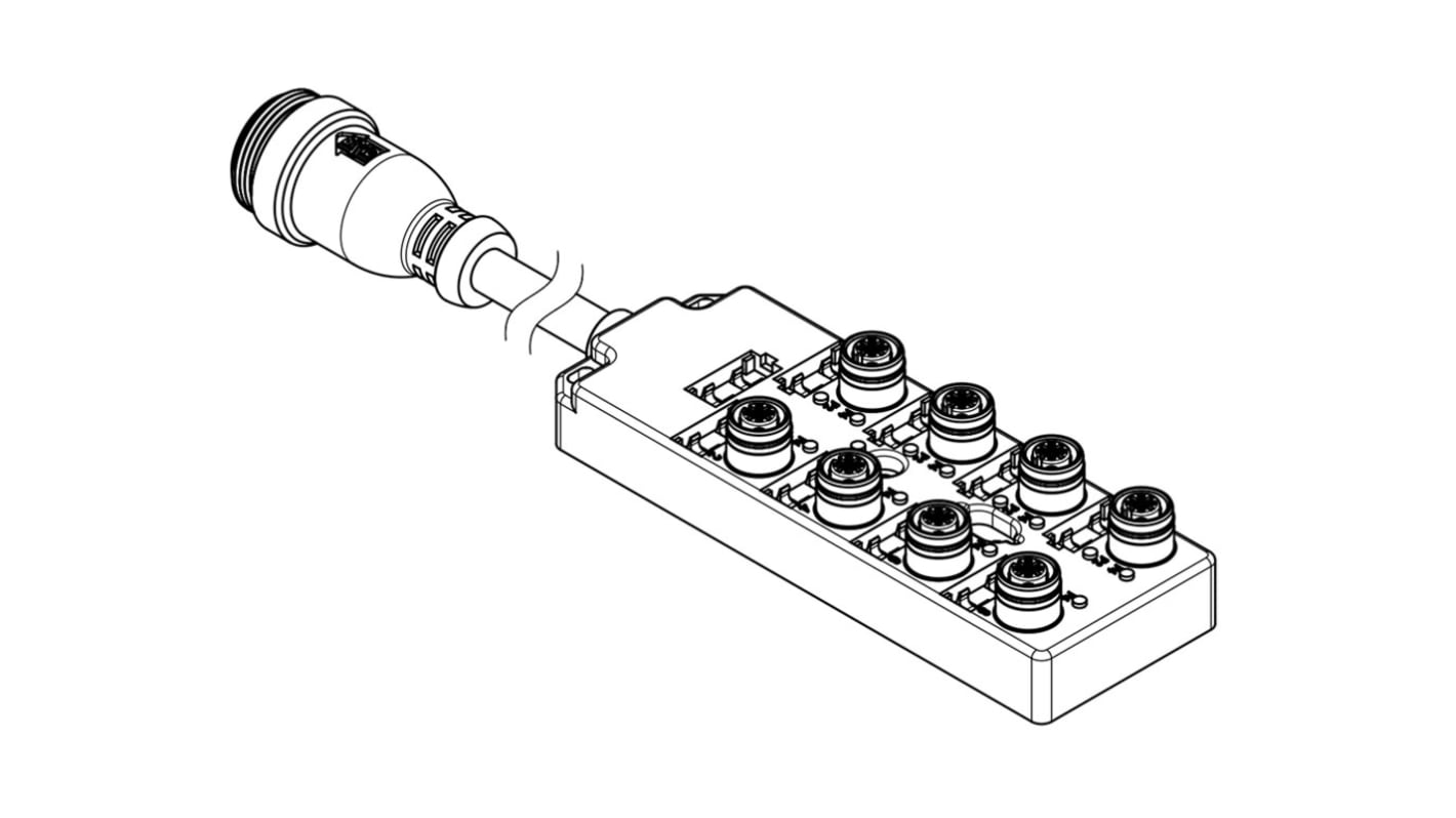 Brad from Molex 120119 Series Sensor Box, 1m cable, 5 way