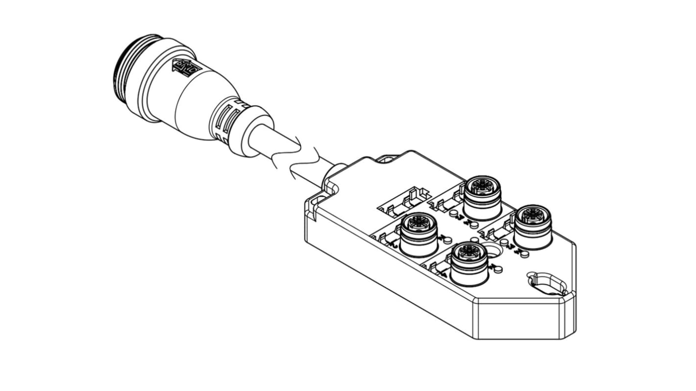 Caja de distribución Brad from Molex serie 120119, 4 puertos