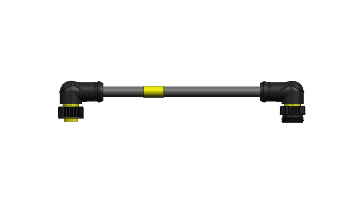 Brad from Molex Right Angle Female 5 way 7/8 in Circular to Right Angle Male 7/8 in Circular Sensor Actuator Cable, 2m