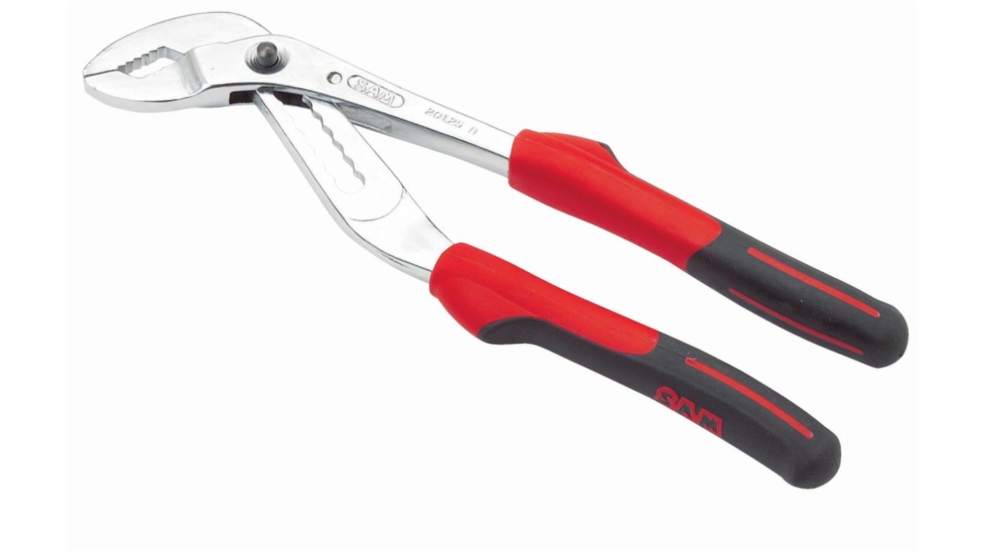 SAM Water Pump Pliers, 250 mm Overall, Bent Tip, 40mm Jaw