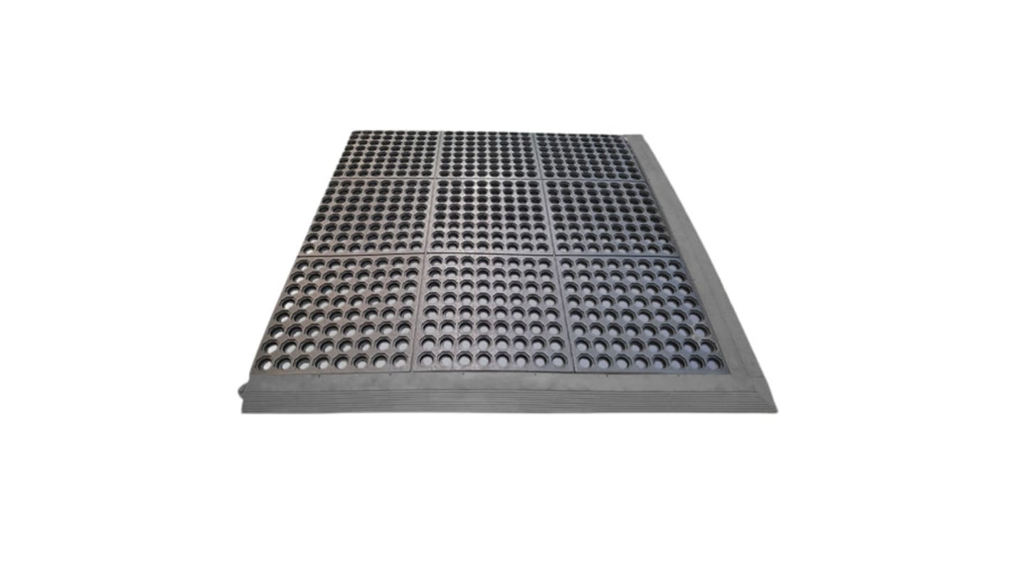 RS PRO Rubber AntiFatigue Mat, 914mm x 0.914m x 15mm RS