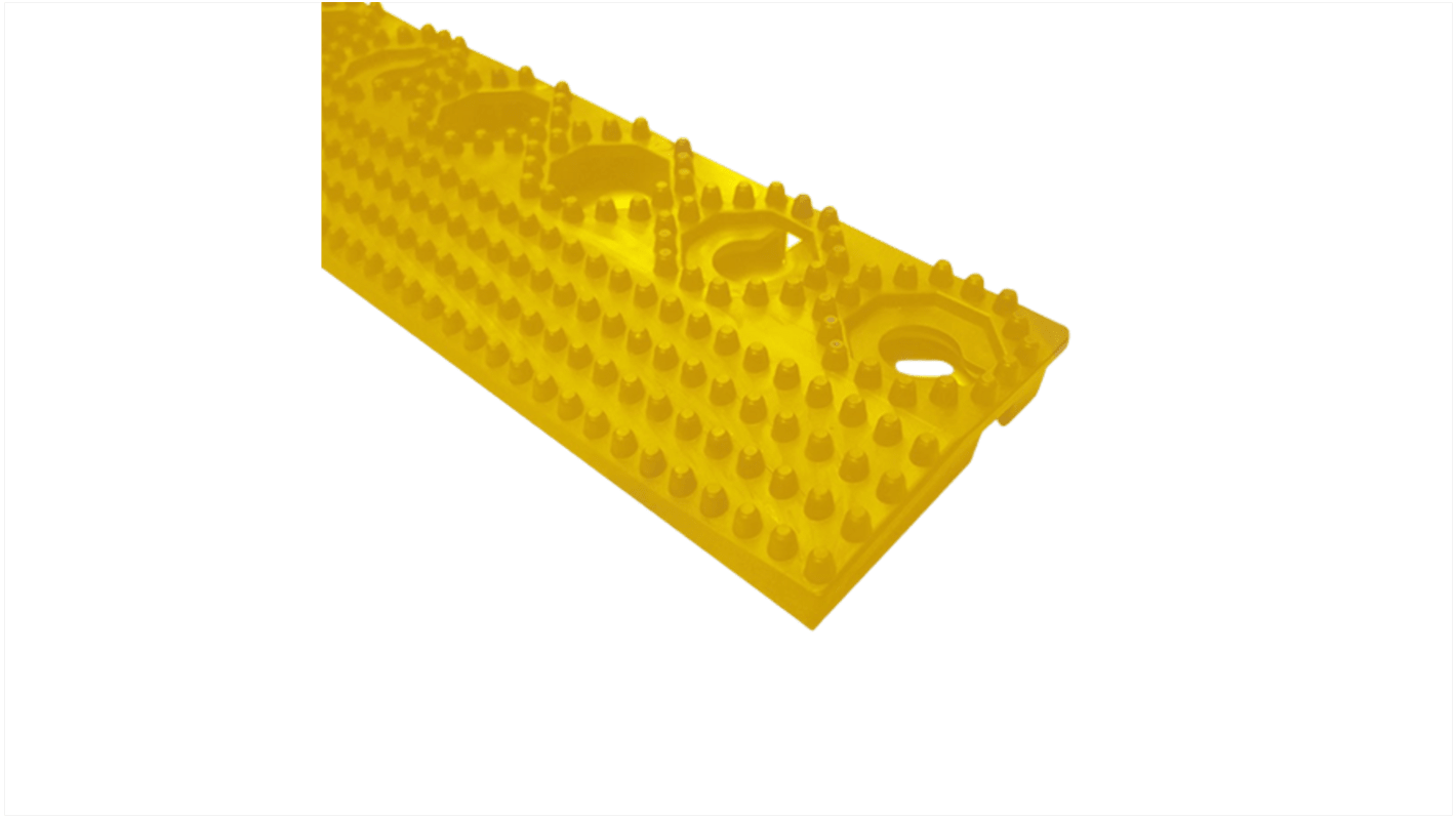 RS PRO Yellow Anti-slip Tile PVC Tile, Holes Finish 500mm x 60mm x 15mm