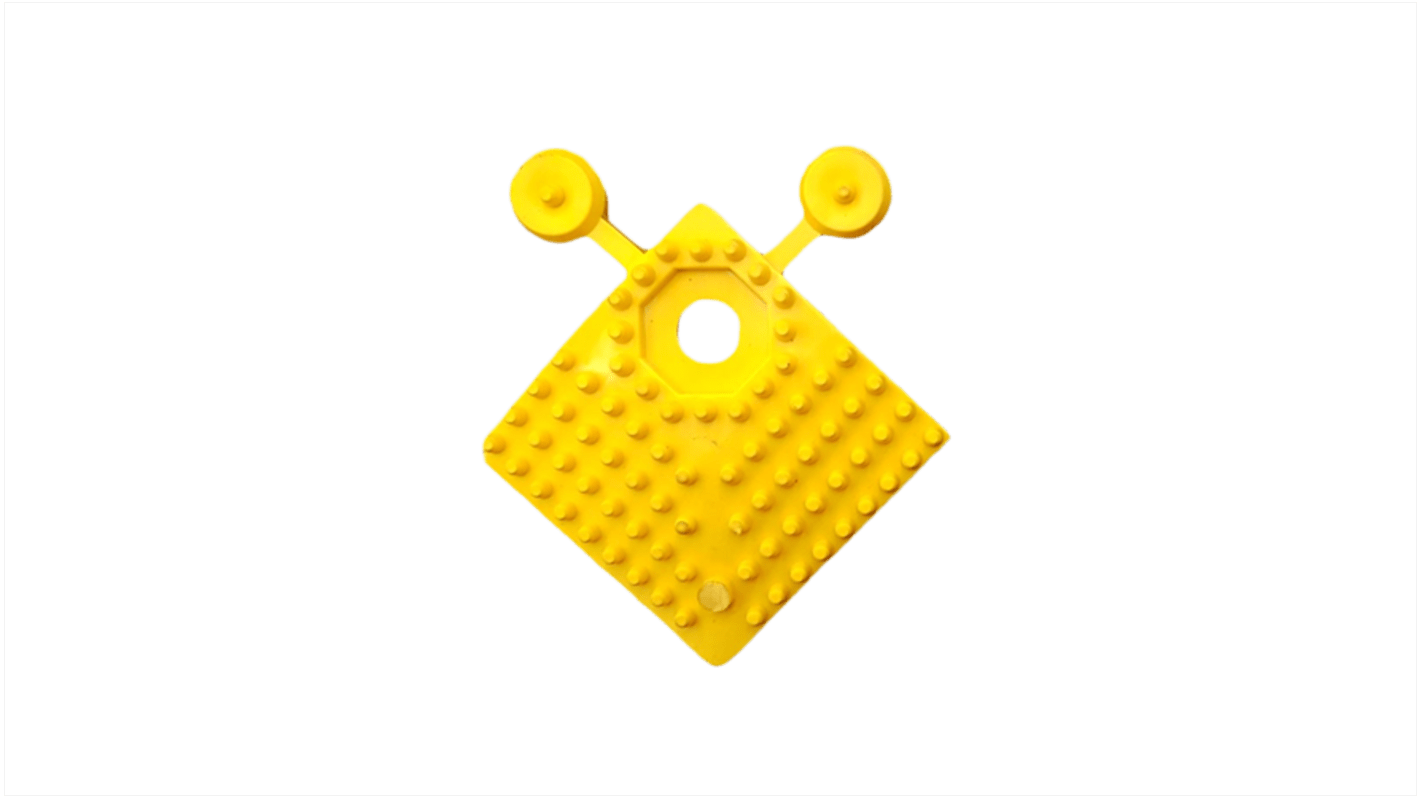 RS PRO Yellow Anti-slip Tile PVC Tile, Holes Finish 60mm x 60mm x 16mm