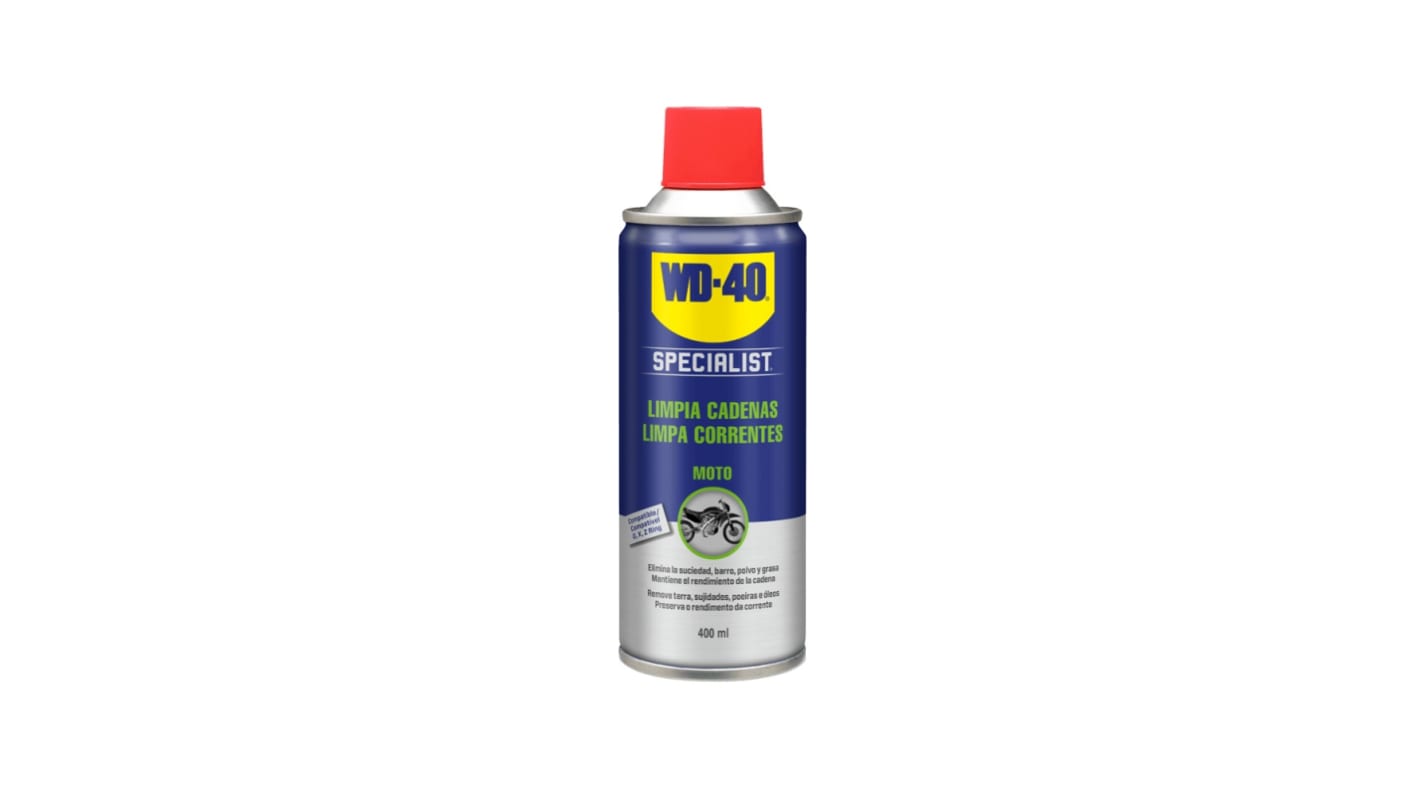 Limpiador de cadenas de motos WD-40 SPECIALIST MOTO, Aerosol de 400 ml