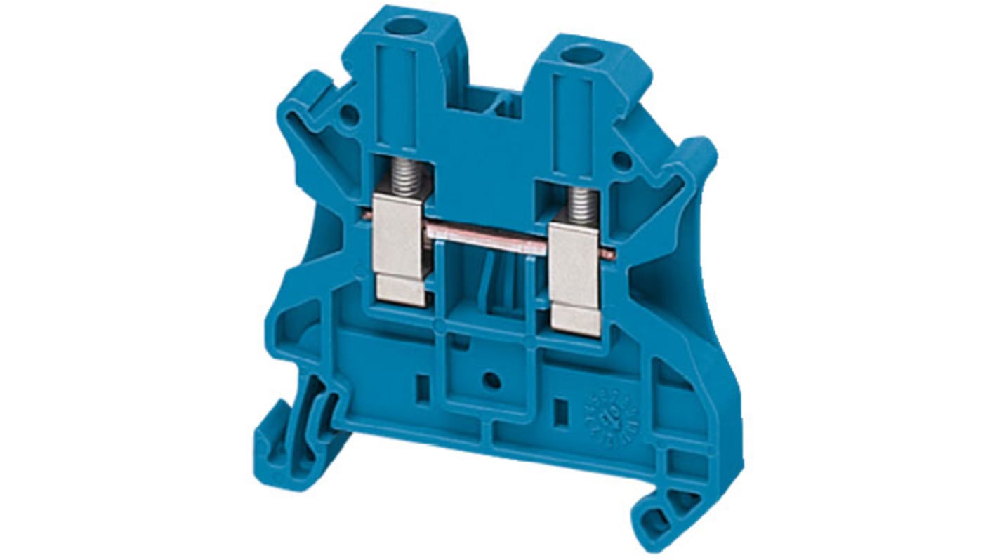 Bloc de jonction de traversée Schneider Electric TRV, 4mm², A visser, Bleu