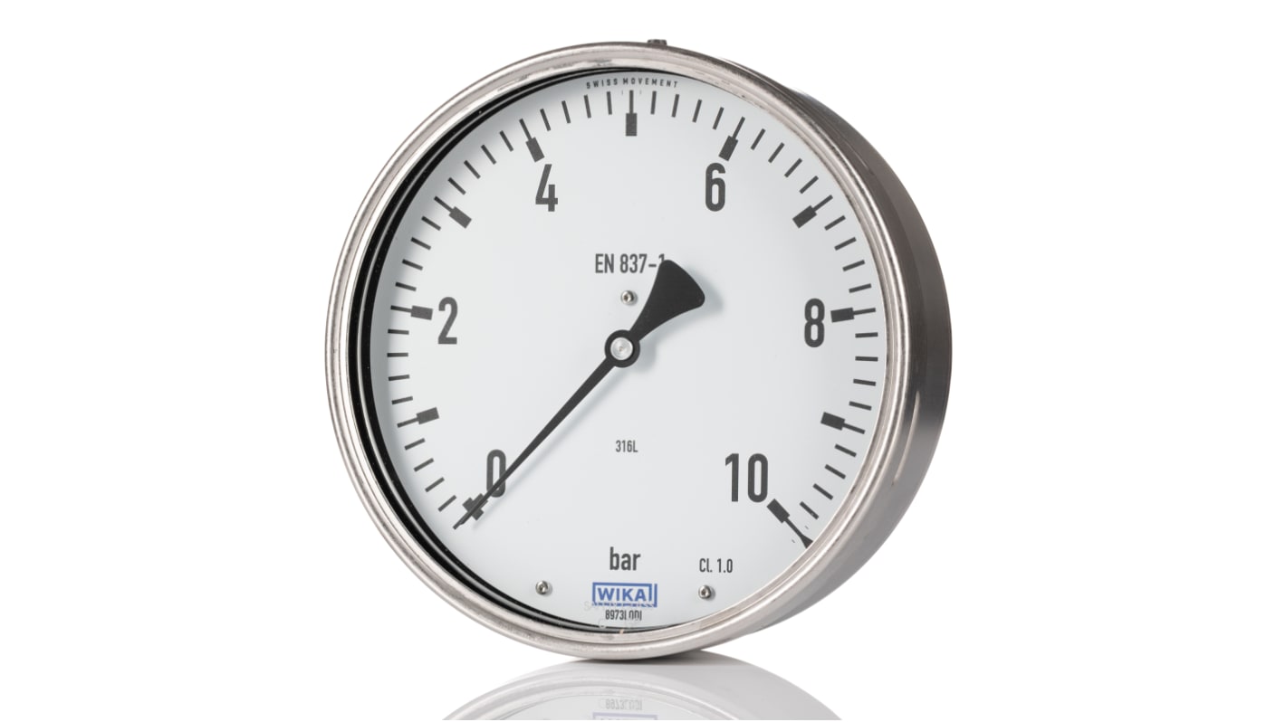 WIKA G 1/4 Analogue Pressure Gauge 3bar Back Entry, 9660771, -1bar min., 233.50