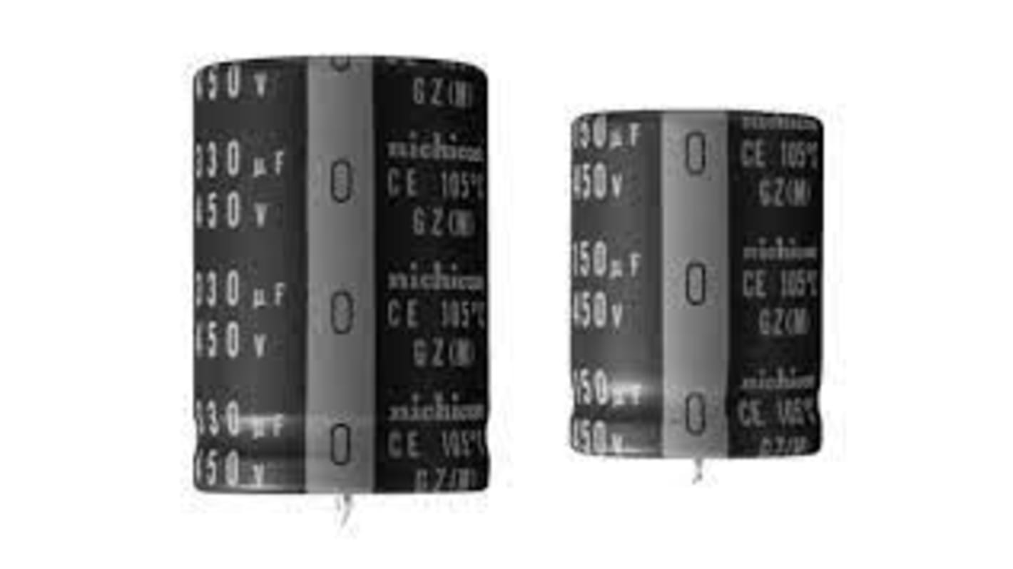 Nichicon LGZ Aluminium-Elektrolyt Kondensator 330μF -20 → 20% / 450V dc x 50mm x 50mm, bis 105°C