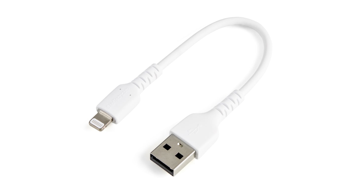 StarTech.com USB 2.0 Cable, Male USB A to Male Lightning Rugged Apple Lightning Cable, 0.15m