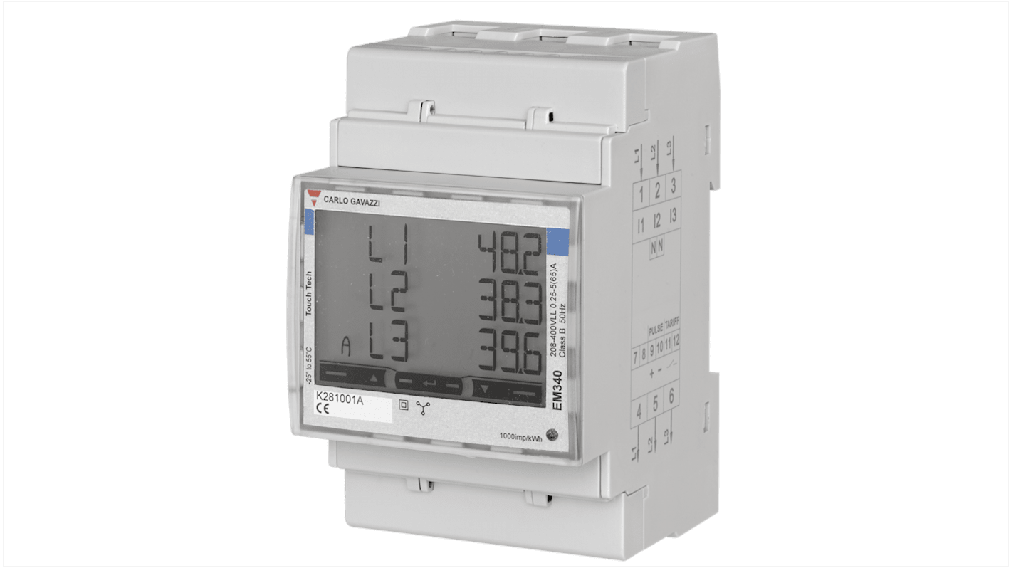 EM340DINAV23XO1X Carlo Gavazzi 3 Phase LCD Energy Meter RS
